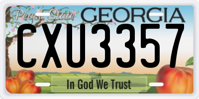GA license plate CXU3357