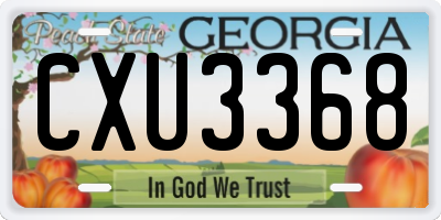 GA license plate CXU3368