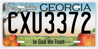 GA license plate CXU3372