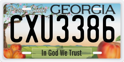 GA license plate CXU3386
