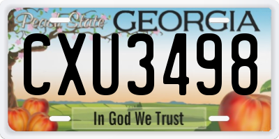 GA license plate CXU3498