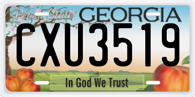 GA license plate CXU3519