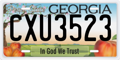 GA license plate CXU3523