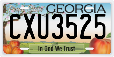 GA license plate CXU3525