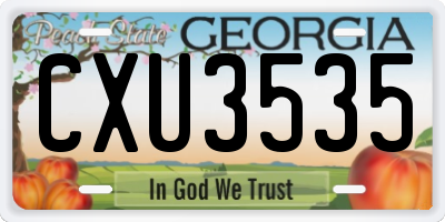 GA license plate CXU3535