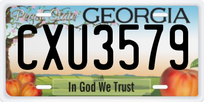 GA license plate CXU3579