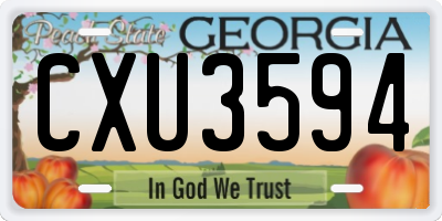 GA license plate CXU3594
