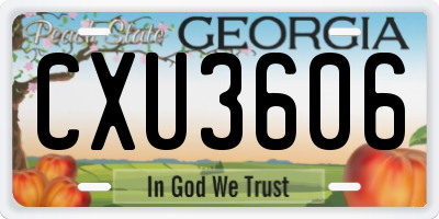 GA license plate CXU3606
