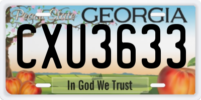 GA license plate CXU3633