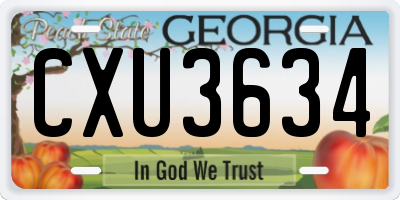 GA license plate CXU3634