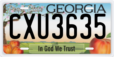 GA license plate CXU3635