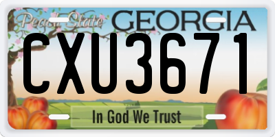 GA license plate CXU3671