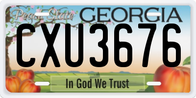 GA license plate CXU3676