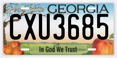 GA license plate CXU3685