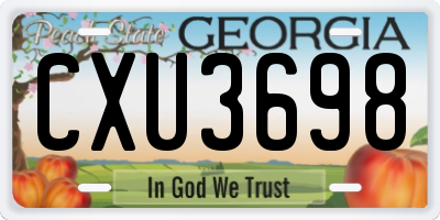 GA license plate CXU3698