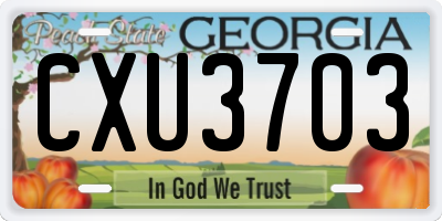GA license plate CXU3703