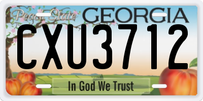 GA license plate CXU3712