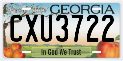 GA license plate CXU3722