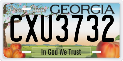 GA license plate CXU3732