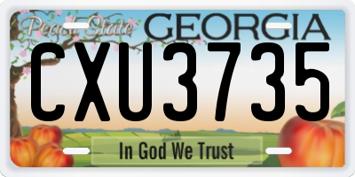 GA license plate CXU3735