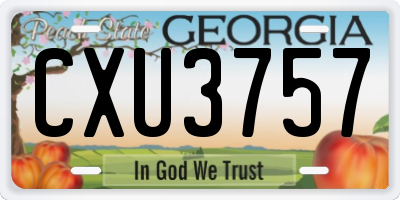 GA license plate CXU3757