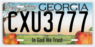 GA license plate CXU3777