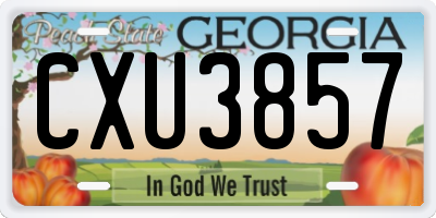 GA license plate CXU3857