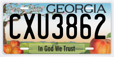 GA license plate CXU3862