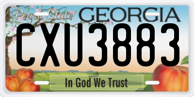 GA license plate CXU3883