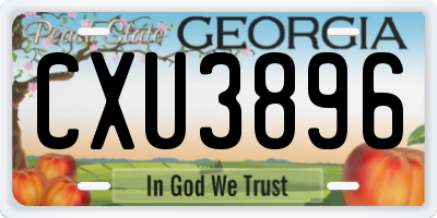GA license plate CXU3896