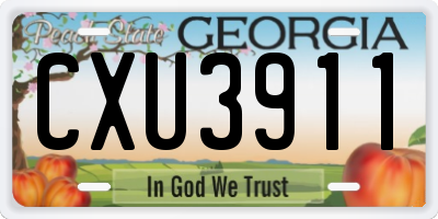 GA license plate CXU3911