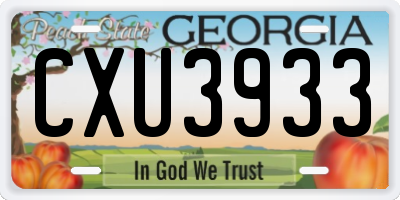 GA license plate CXU3933