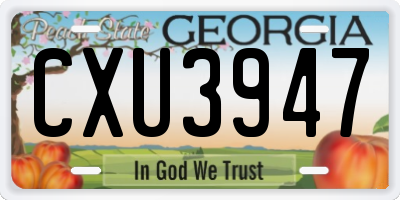 GA license plate CXU3947