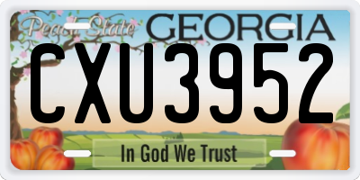 GA license plate CXU3952