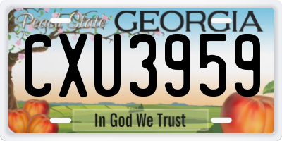 GA license plate CXU3959