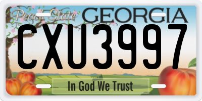 GA license plate CXU3997