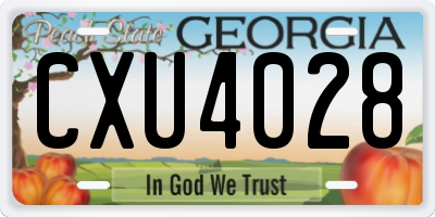 GA license plate CXU4028