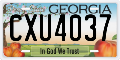 GA license plate CXU4037