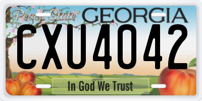 GA license plate CXU4042