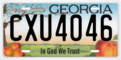 GA license plate CXU4046