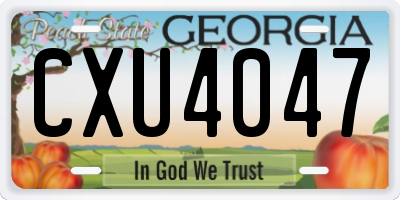 GA license plate CXU4047
