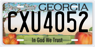 GA license plate CXU4052