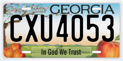 GA license plate CXU4053