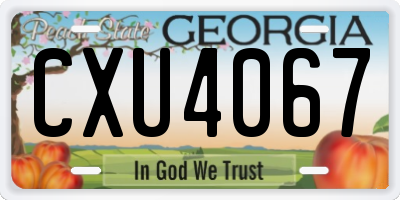 GA license plate CXU4067