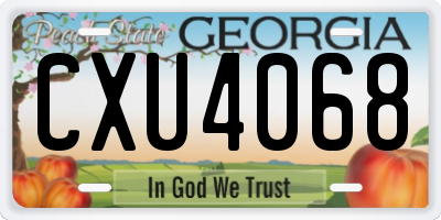 GA license plate CXU4068