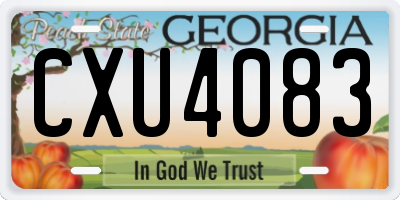GA license plate CXU4083