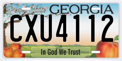 GA license plate CXU4112