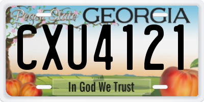 GA license plate CXU4121