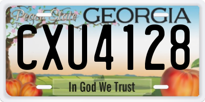 GA license plate CXU4128