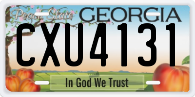 GA license plate CXU4131